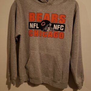 Bears NFL NFC Chicago Sweatshirt Hoodie Grey Brown Men's Size Small